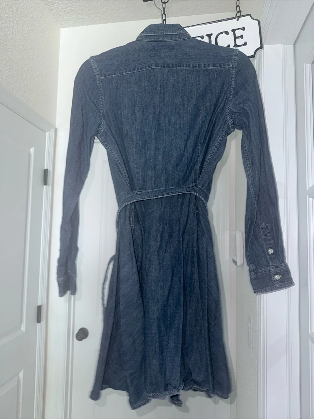 Ralph Lauren Girls Denim Belted Shirt Dress in Indigo